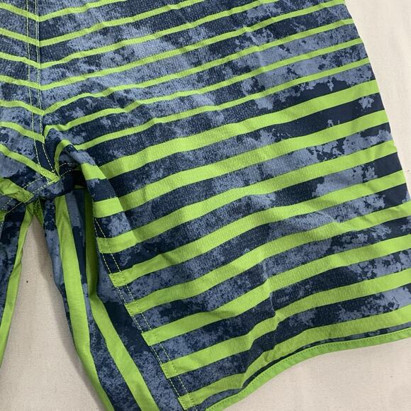 The North Face Board Shorts Striped Swim Trunks Green Blue Mens Size 40 - Picture 5 of 7